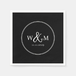 Guardanapo De Papel Casamento Simples Elegante Moderno Monograma