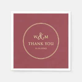 Guardanapo De Papel Casamento Simples Elegante Moderno Monograma