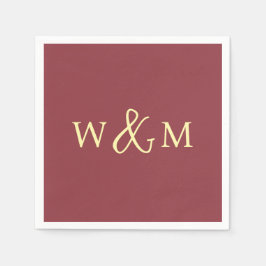 Guardanapo De Papel Casamento Simples Elegante Moderno Monograma