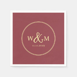 Guardanapo De Papel Casamento Simples Elegante Moderno Monograma