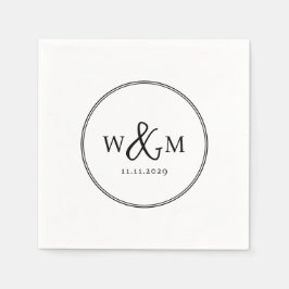 Guardanapo De Papel Casamento Simples Elegante Moderno Monograma