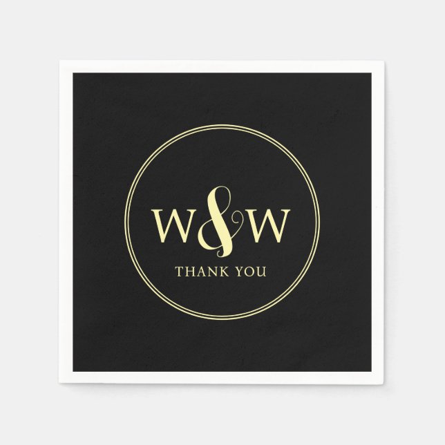 Guardanapo De Papel Casamento Simples Elegante Moderno Monograma (Frente)