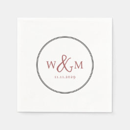 Guardanapo De Papel Casamento Simples Elegante Moderno Monograma