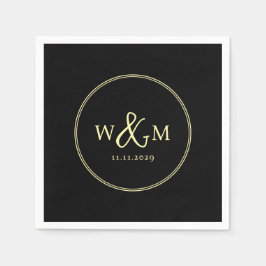 Guardanapo De Papel Casamento Simples Elegante Moderno Monograma