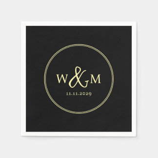 Guardanapo De Papel Casamento Simples Elegante Moderno Monograma