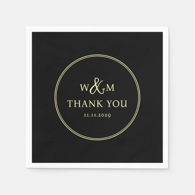 Guardanapo De Papel Casamento Simples Elegante Moderno Monograma (Frente)