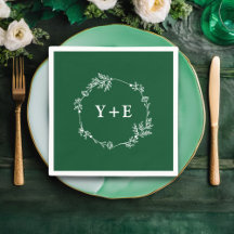 Casamento Simples Emerald Green Monogrammed