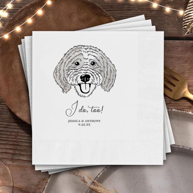 Guardanapo De Papel Casamento Simples Eu Também Desenho à Mão Personal (Criador carregado)