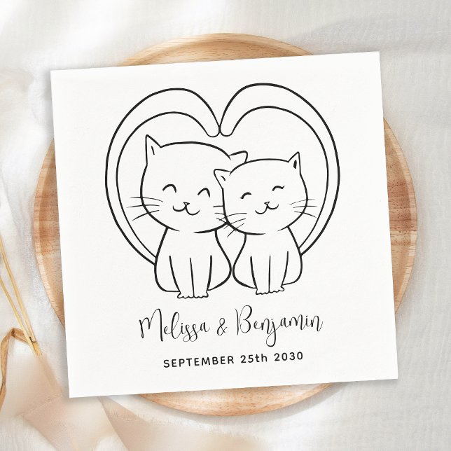 Guardanapo De Papel Casamento Simples Moderno de Pet Personalizado (Criador carregado)