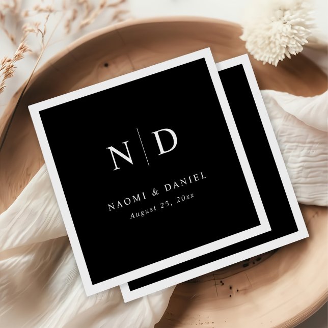 Guardanapo De Papel Casamento Simples Moderno e Minimalista (Criador carregado)