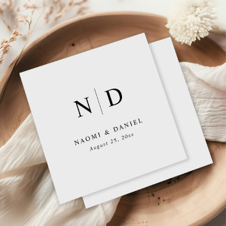 Guardanapo De Papel Casamento Simples Moderno e Minimalista