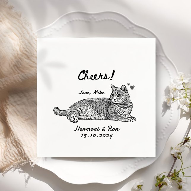 Guardanapo De Papel Casamento Simples Personalizado Pet (Criador carregado)