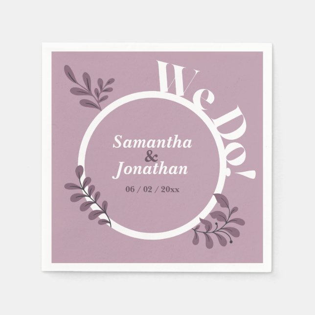 Guardanapo De Papel Casamento Simples Rosa (Frente)