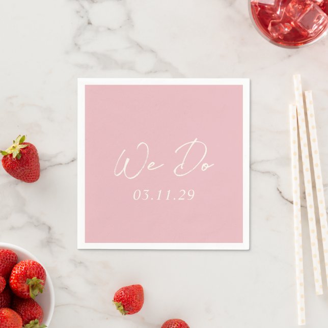 Guardanapo De Papel Casamento Simples Rosa Moderno (Insitu)