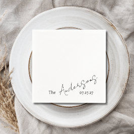 Guardanapo De Papel Casamento Simples Texto Personalizado Cursivo Eleg