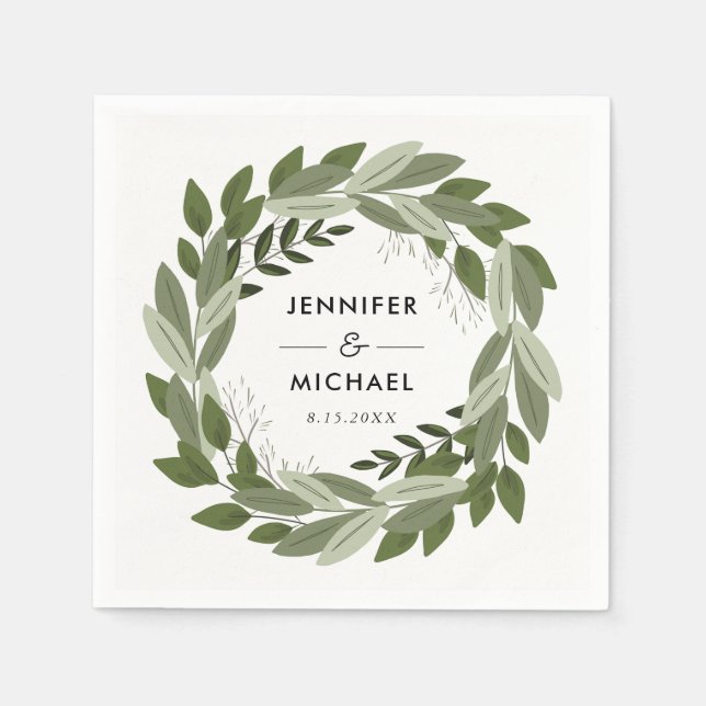 Guardanapo De Papel Casamento Sprigs Cocktail Napkins (Frente)
