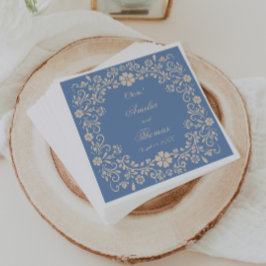 Guardanapo De Papel Casamento Talavera Mexicana Azul Poeirento