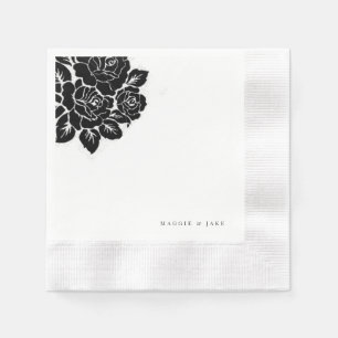 Guardanapo De Papel Casamento tema damasco Preto e Branco