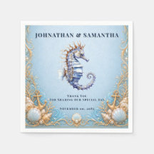 Casamento tema praia cavalo-marinho luxuoso âncora
