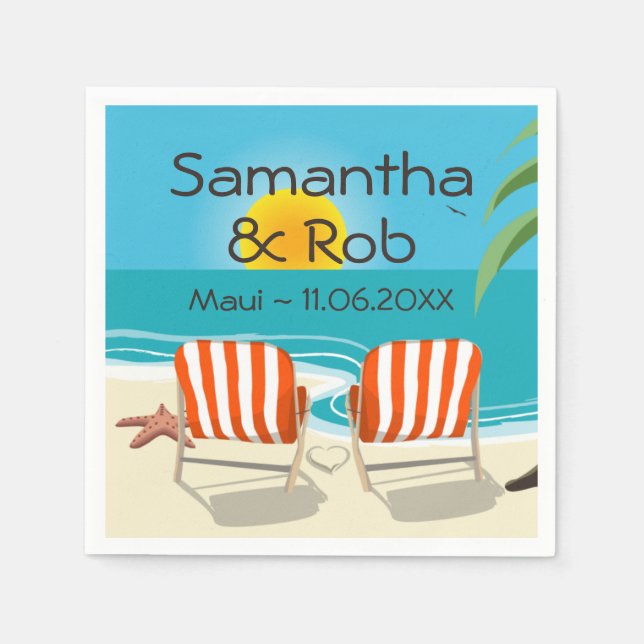 Guardanapo De Papel Casamento tropical (Frente)