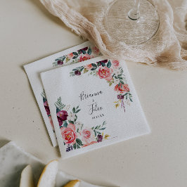 Guardanapo De Papel Casamento Tropical Colorida de Verão Floral Minima