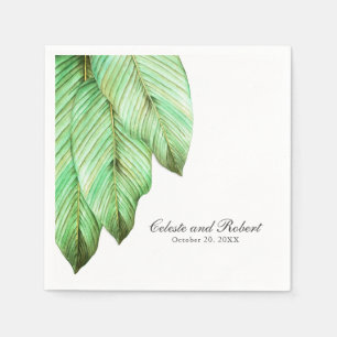 Guardanapo De Papel Casamento tropical da folha da aguarela
