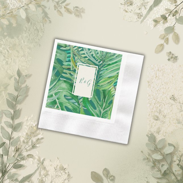 Guardanapo De Papel casamento tropical de esmerald greenery (Criador carregado)