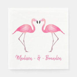 Guardanapo De Papel Casamento Tropical de Flamingo Rosa Chuveiro de No
