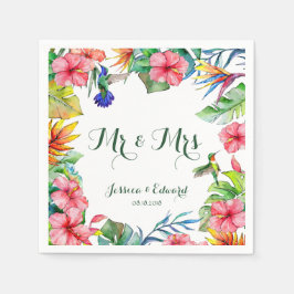 Guardanapo De Papel Casamento Tropical de Hibiscus Floral Havaiana