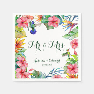 Guardanapo De Papel Casamento Tropical de Hibiscus Floral Havaiana
