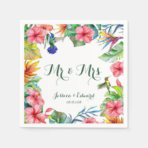 Guardanapo De Papel Casamento Tropical de Hibiscus Floral Havaiano