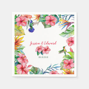 Guardanapo De Papel Casamento Tropical de Hibiscus Havaiano