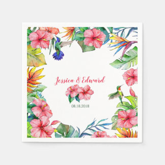 Guardanapo De Papel Casamento Tropical Floral Hibiscus Hawaiian
