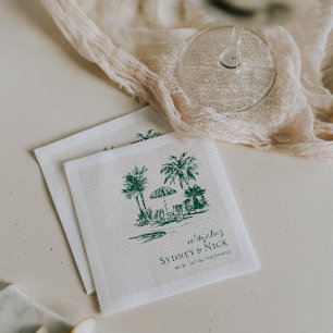 Guardanapo De Papel Casamento Tropical Palm Personalizado