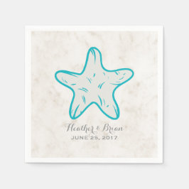 Guardanapo De Papel Casamento Turquesa Rustic Starfish