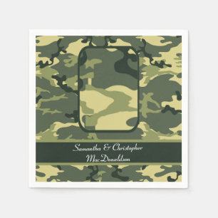 Guardanapo De Papel Casamento verde da camuflagem das forças armadas