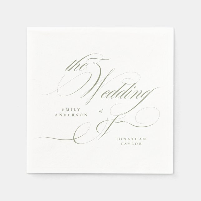 Guardanapo De Papel Casamento Verde da Sage Elegante Formal (Frente)