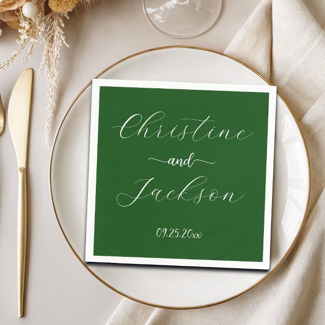 Guardanapo De Papel Casamento Verde de Moisés Elegante (Criador carregado)