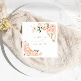 Guardanapo De Papel Casamento Verde Elegante Blush & Sage Napkins