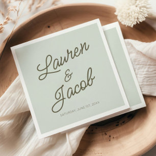 Guardanapo De Papel Casamento Verde Minimalista Moderno