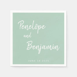 Guardanapo De Papel Casamento Verde Moderno Minimalista Simples de Pis