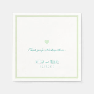 Guardanapo De Papel casamento verde pálido & claro da cerceta