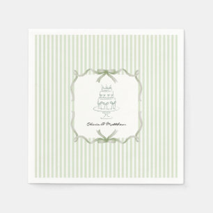 Guardanapo De Papel Casamento Verde Sage Moderno e Elegante
