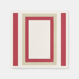 Guardanapo De Papel Casamento Vermelho da Fronteira Geométrica Islâmic