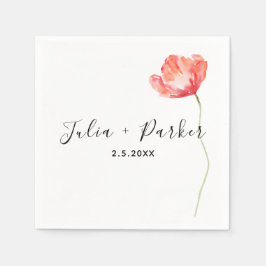 Guardanapo De Papel Casamento Vermelho Moderno Poppy