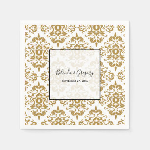 Guardanapo De Papel Casamento vintage Dourado Elegante