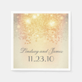 Guardanapo De Papel Casamento Vintage Dourado Lights