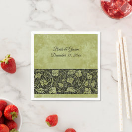 Guardanapo De Papel Casamento Vintage, Folhas de Parreira Vitorianas