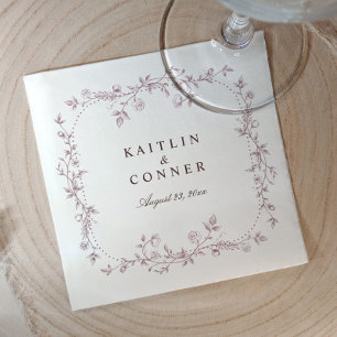 Guardanapo De Papel Casamento Vintage Francês Floral Rosa Empoeirado M