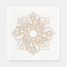 Guardanapo De Papel Casamento vintage Moderno de Mandala Brown Boho In
